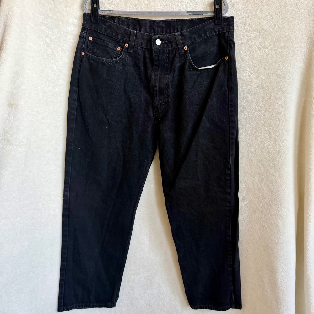 Levis 550 Relaxed Fit Mens Faded Black Waterless Denim Jeans Tag Sz W38 L30